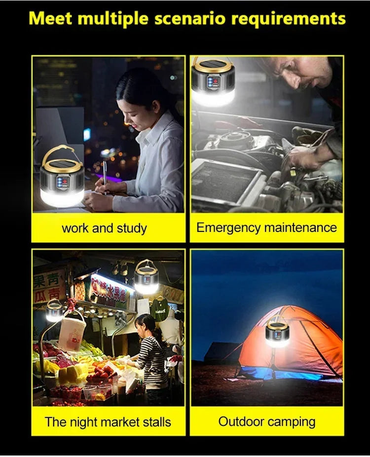 Portable Camping Light Power Bank LED Camping Lanterns With Remote Control Waterproof Outdoor Tent Light Rechargeable Flashlight