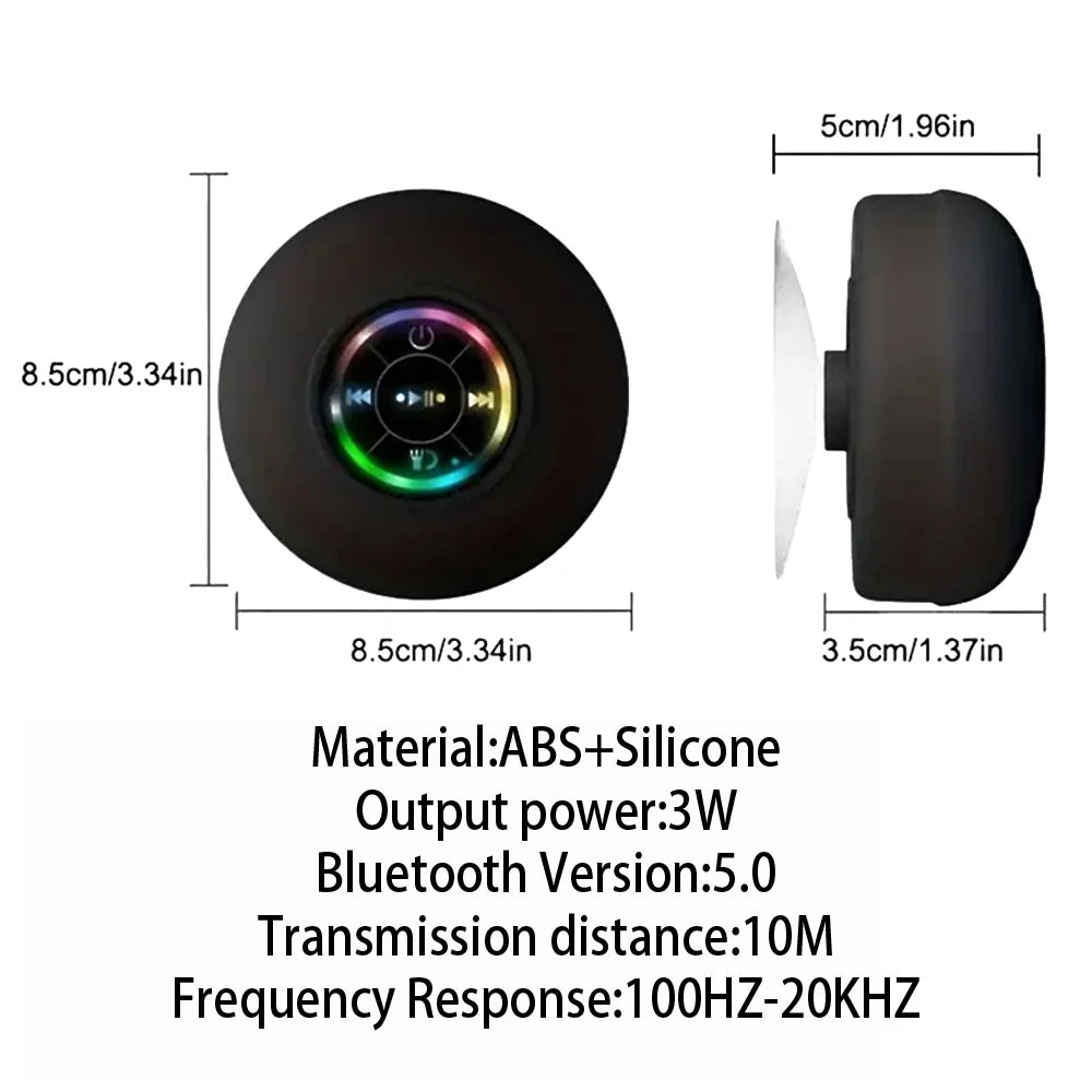 Portable Wireless Bluetooth Speaker LED IPX4 Waterproof Loudspeaker Outdoor