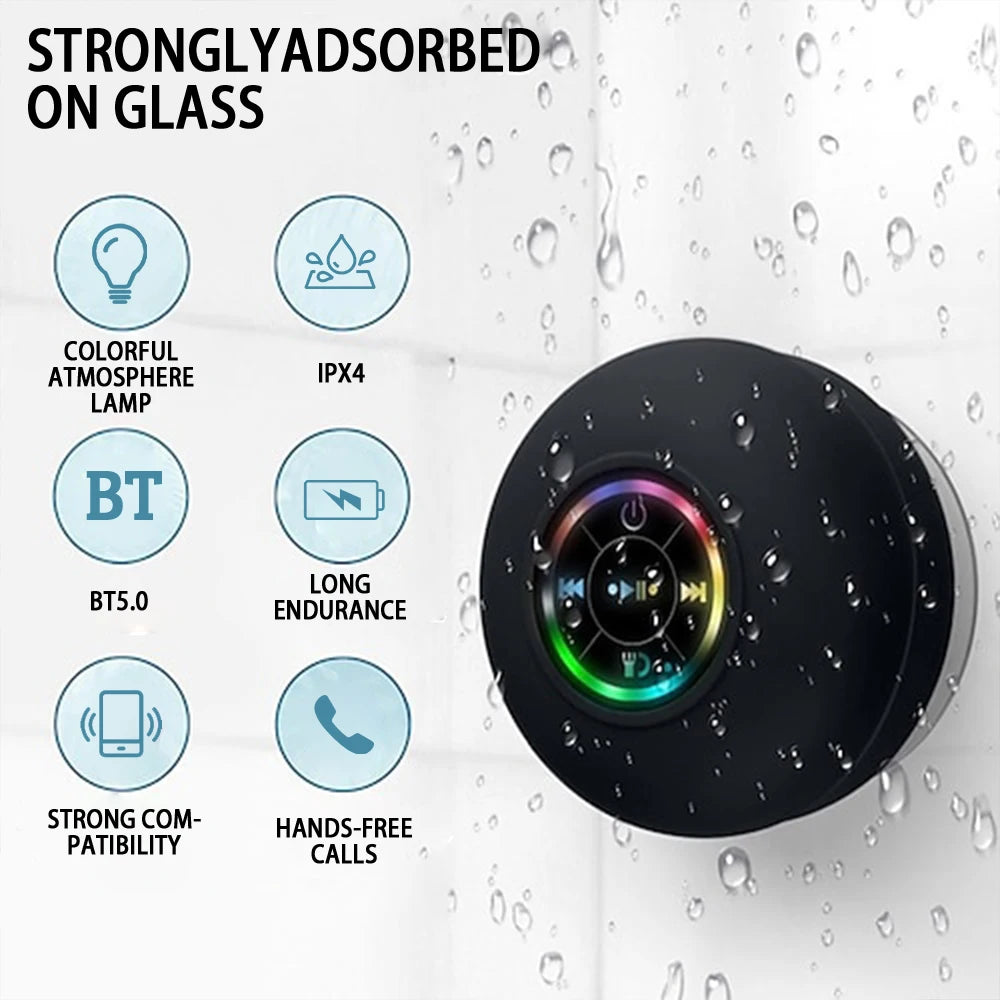 Portable Wireless Bluetooth Speaker LED IPX4 Waterproof Loudspeaker Outdoor