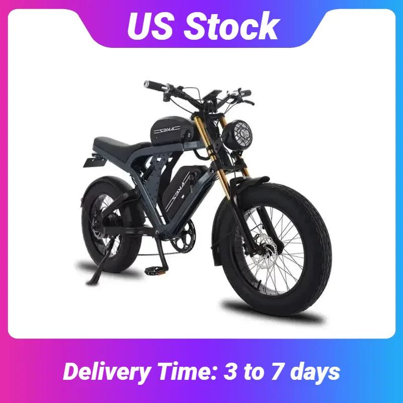 US Stock 1500w 48V Fat Tire Electric Bike Motorcycle Adults Off Road With Removable Dual Battery Mountain All-Terrain Bikes