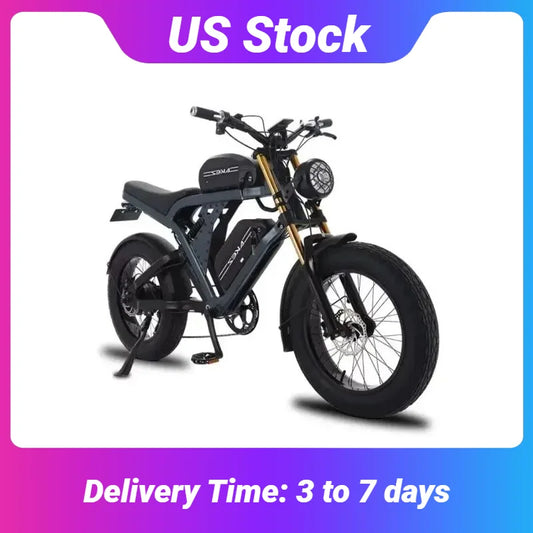 US Stock 1500w 48V Fat Tire Electric Bike Motorcycle Adults Off Road With Removable Dual Battery Mountain All-Terrain Bikes