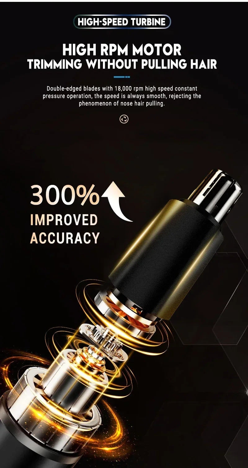 2 In 1 Electric Portable Ear And Nose Hair Eyebrow Trimmer Clipper  For Men