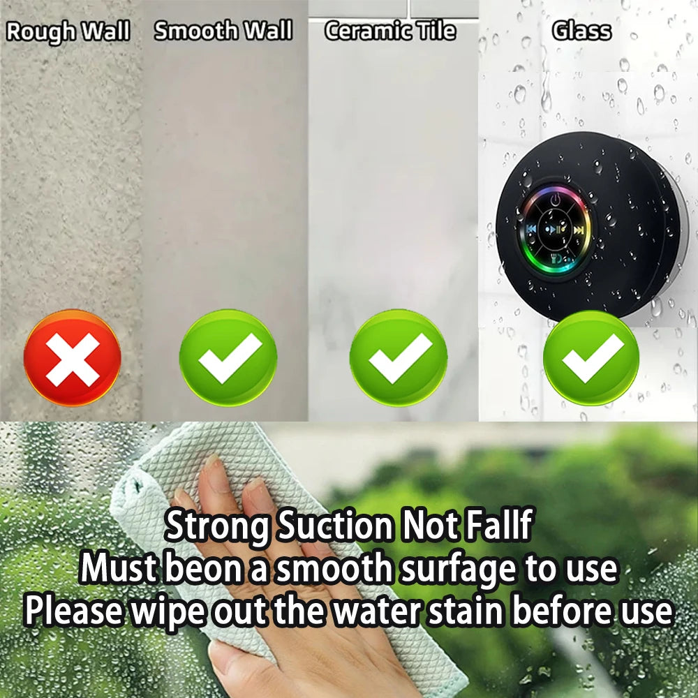 Portable Wireless Bluetooth Speaker LED IPX4 Waterproof Loudspeaker Outdoor