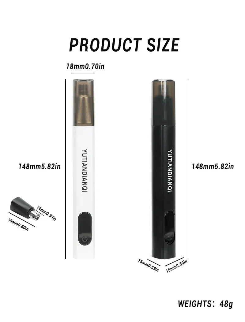 2 In 1 Electric Portable Ear And Nose Hair Eyebrow Trimmer Clipper  For Men