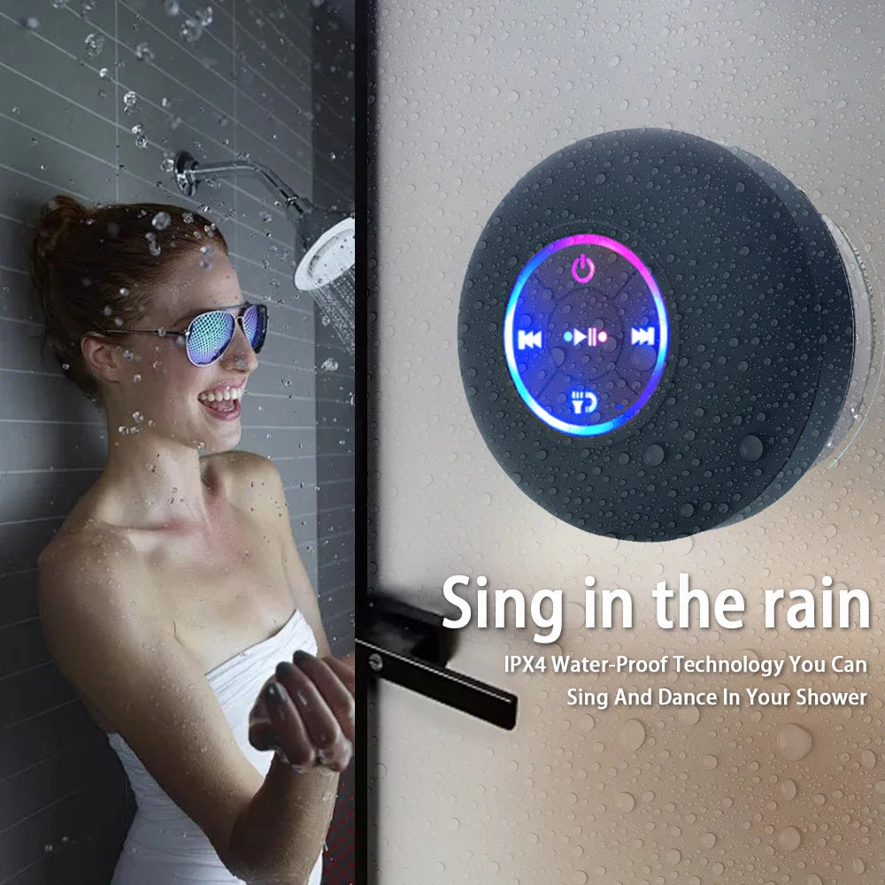 Portable Wireless Bluetooth Speaker LED IPX4 Waterproof Loudspeaker Outdoor