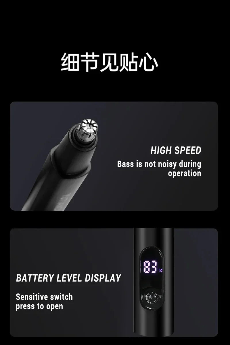 2 In 1 Electric Portable Ear And Nose Hair Eyebrow Trimmer Clipper  For Men