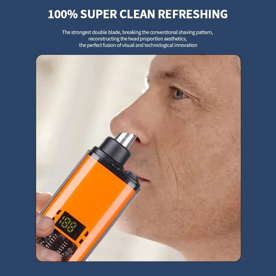 2 In 1 Electric Portable Ear And Nose Hair Eyebrow Trimmer Clipper  For Men