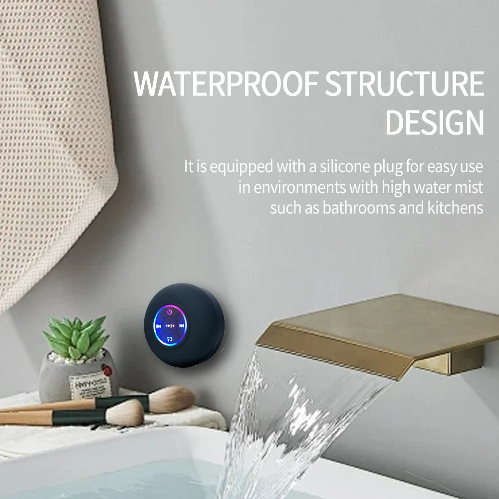 Portable Wireless Bluetooth Speaker LED IPX4 Waterproof Loudspeaker Outdoor